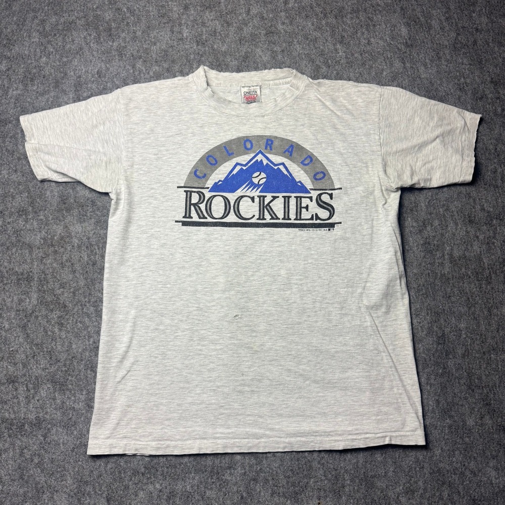 Vintage 1991 Colorado Rockies T Shirt XL USA Made Oneita MLB Single Stitch